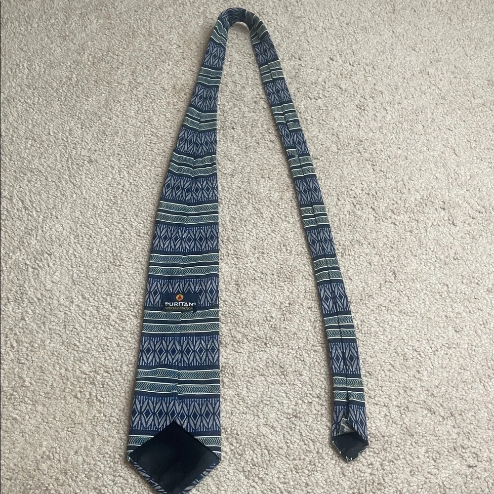 Puritan Blue and Green Patterned Men's Tie
